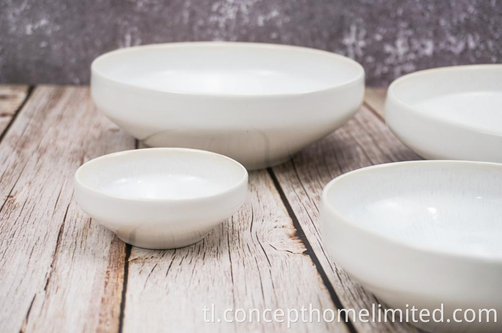 Reactive Glazed Stoneware Dinner Set In Creamy White Ch22067 G04 3